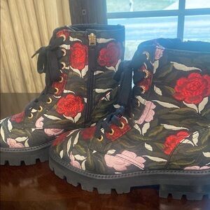 Kate Spade Floral Women's Boots - Black and Red